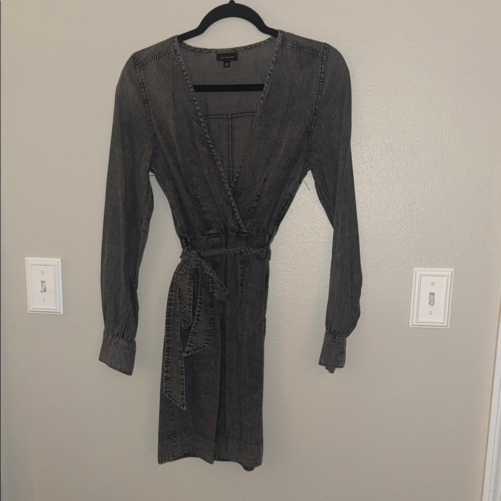 Who What Wear Charcoal Long Sleeve Dress